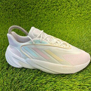 Adidas Ozelia Mens Size 5 White Pink Casual Running Walking Shoes Sneakers